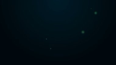 Parlayan neon hattı Kokteyl simgesi siyah arkaplanda izole edildi. 4K Video hareketli grafik canlandırması