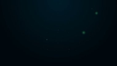 Parlayan neon hattı ahşap variller simgesi siyah arka planda izole edildi. Alkol fıçısı, içki kabı, bira için tahta fıçı, viski, şarap. 4K Video hareketli grafik canlandırması