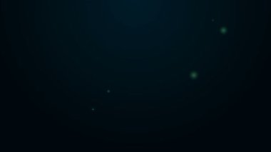 Parlayan neon çizgisi Müzik notası, ton simgesi siyah arkaplanda izole. 4K Video hareketli grafik canlandırması