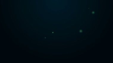 Parlak neon çizgisi Grafik, çizelge, grafik, diyagram, bilgi grafiği, turta grafik simgesi siyah arkaplanda izole edildi. 4K Video hareketli grafik canlandırması