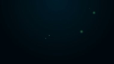 Parlak neon hattı 45 derecelik akut açı siyah arkaplanda izole edilmiş. 4K Video hareketli grafik canlandırması