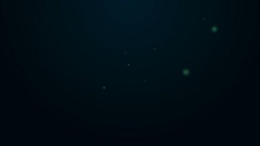 Parlayan neon hattı makas simgesi siyah arkaplanda izole edildi. Alet kesme işareti. 4K Video hareketli grafik canlandırması