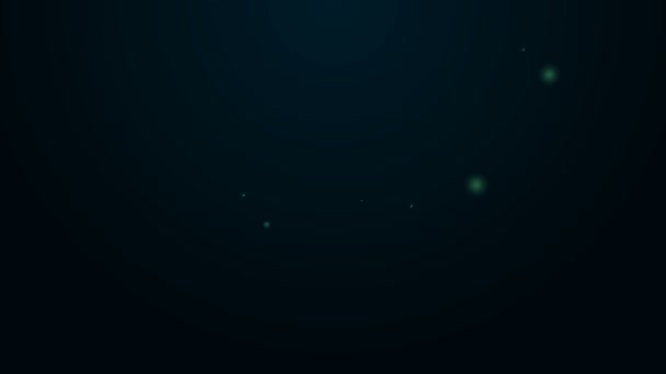 Glödande neon linje Återvinn ren aqua ikon isolerad på svart bakgrund. Droppe vatten med skylt återvinning. 4K Video motion grafisk animation — Stockvideo