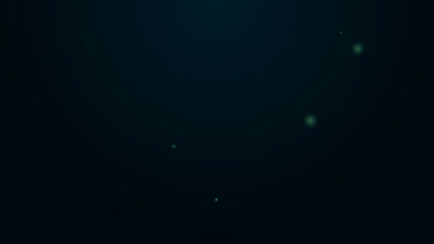 Glödande neon linje Tina ikonen isolerad på svart bakgrund. Från is till vatten symbol. 4K Video motion grafisk animation — Stockvideo
