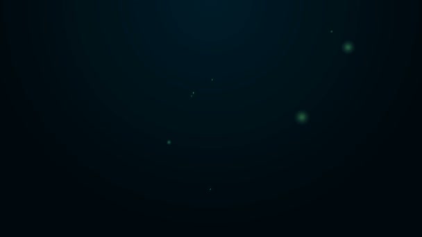 Linha de néon brilhante Tubo de teste com ícone de gota de água isolado no fundo preto. Animação gráfica em movimento de vídeo 4K — Vídeo de Stock