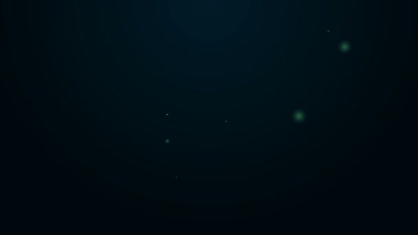 Linea neon incandescente Vetro con icona ad acqua isolata su sfondo nero. Bicchiere di soda. Animazione grafica 4K Video motion — Video Stock