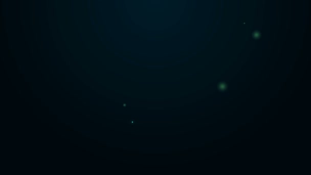 Linha de néon brilhante Vidro de conhaque ou conhaque ícone isolado no fundo preto. Animação gráfica em movimento de vídeo 4K — Vídeo de Stock