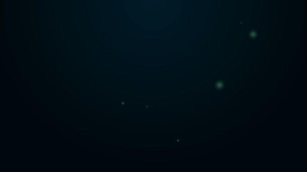 Línea de neón brillante Icono del sacapuntas aislado sobre fondo negro. Animación gráfica de vídeo 4K — Vídeos de Stock