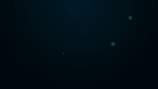 Светящаяся неоновая линия Значок пера изолирован на черном фоне. Видеографическая анимация 4K — стоковое видео