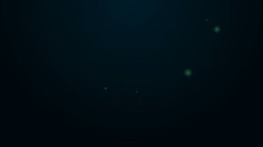 Siyah arkaplanda izole edilmiş fikir ikonu kavramına sahip parlak neon hattı ampulü. Enerji ve fikir sembolü. İlham konsepti. 4K Video hareketli grafik canlandırması