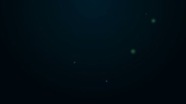 Parlayan neon hattı gübre torbası simgesi siyah arkaplanda izole edildi. 4K Video hareketli grafik canlandırması