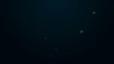 Siyah zemin üzerinde çiçek simgesi olan parlak neon çizgisi konumu. 4K Video hareketli grafik canlandırması