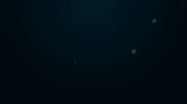 Parlayan neon hattı bitki simgesi siyah arkaplanda izole edildi. Tohum ve tohum. İşaret bırakıyor. Yaprak doğası. 4K Video hareketli grafik canlandırması