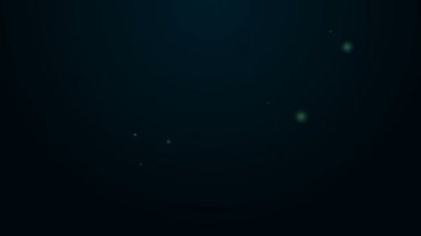 Parlayan neon hattı anahtar kartı simgesi siyah arkaplanda izole edildi. 4K Video hareketli grafik canlandırması