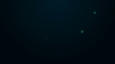 Parlayan neon hattı, kırılmış ya da kırılmış kilit simgesi siyah arkaplanda izole edilmiş. Kilidi aç işareti. 4K Video hareketli grafik canlandırması