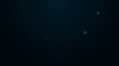Siyah arkaplanda parlayan neon çizgili maymuncuk veya kilit açma simgesi izole edildi. 4K Video hareketli grafik canlandırması