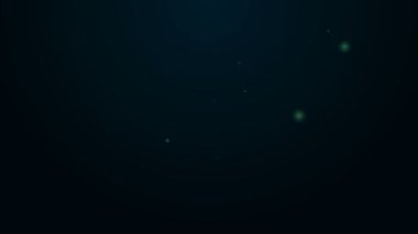 Siyah arkaplanda parlayan neon çizgili maymuncuk veya kilit açma simgesi izole edildi. 4K Video hareketli grafik canlandırması