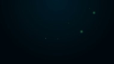 Parlayan neon çizgi simgesi siyah arkaplanda izole edildi. Asma kilit işareti. Güvenlik, güvenlik, koruma, gizlilik kavramı. 4K Video hareketli grafik canlandırması