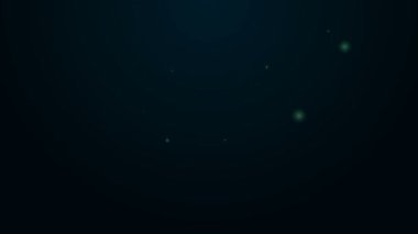 Parlayan neon hattı İşaretli anahtar simgesi siyah arkaplanda izole edildi. 4K Video hareketli grafik canlandırması