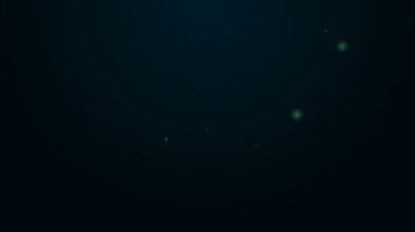 Parlayan neon çizgisi simgesi siyah arkaplanda izole edildi. 4K Video hareketli grafik canlandırması