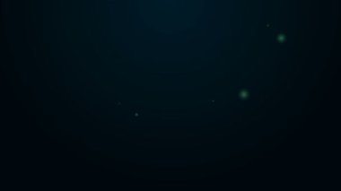 Parlayan neon çizgisi simgesi siyah arkaplanda izole edildi. 4K Video hareketli grafik canlandırması