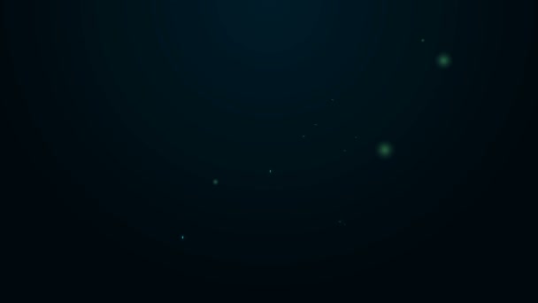 Zářící neonová čára Kukuřice v ikoně pytle izolované na černém pozadí. Kukuřice v plátěném pytli. Farmářský trh. Grafická animace pohybu videa 4K — Stock video