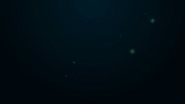 Parlayan neon çizgisi dosya dizini simgesi siyah arkaplanda izole edildi. Muhasebe klasörü sembolü. Muhasebe yönetimi. 4K Video hareketli grafik canlandırması