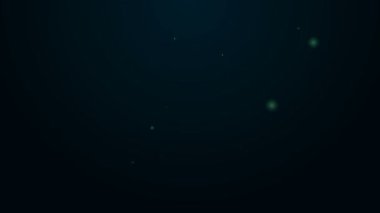 Parlayan neon çizgisi masa lambası simgesi siyah arkaplanda izole edildi. Ofis lambası. 4K Video hareketli grafik canlandırması