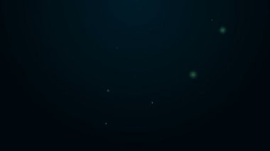 Parlayan neon çizgisi Katlanmış harita konum simgesi simgesi siyah arkaplanda izole edildi. 4K Video hareketli grafik canlandırması