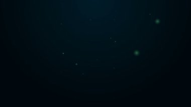 Parlayan neon çizgisi Katlanmış harita simgesi siyah arkaplanda izole edildi. 4K Video hareketli grafik canlandırması