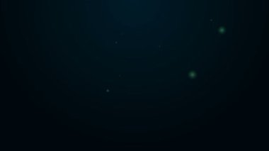 Parlayan neon çizgisi simgesi siyah arkaplanda izole edildi. Yer belirleyici sembol. 4K Video hareketli grafik canlandırması