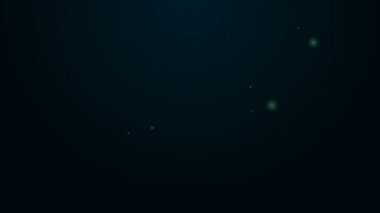 Parlayan neon hattı El siyah arka planda izole edilmiş bir ikon gördü. 4K Video hareketli grafik canlandırması
