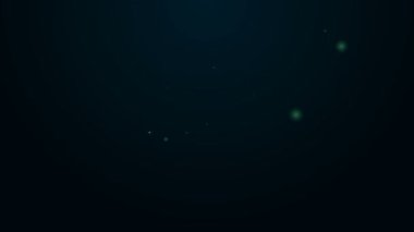 Parlayan neon hattı Stopwatch simgesi siyah arkaplanda izole edildi. Zaman göstergesi. Kronometre işareti. 4K Video hareketli grafik canlandırması
