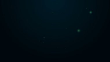 Parlayan neon hattı kulaklık simgesi siyah arkaplanda izole edildi. Müşteri hizmetleri, yardım hattı, çağrı merkezi, faq, bakım. 4K Video hareketli grafik canlandırması