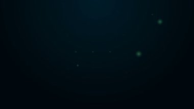 Parlayan neon hattı ısıtma radyatörü simgesi siyah arkaplanda izole edildi. 4K Video hareketli grafik canlandırması