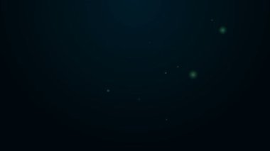 Siyah arkaplanda yanlış işaret simgesi olan parlak neon çizgili ev. Ev ve kapalı, silin, silin. 4K Video hareketli grafik canlandırması