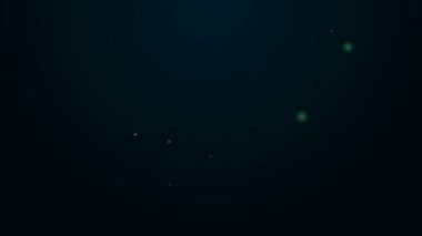 Parlayan neon hattı çevrimiçi emlak evi siyah arka planda izole edilmiş monitör ikonunda. Ev kredisi konsepti, kira, satın alma, mülk alma. 4K Video hareketli grafik canlandırması