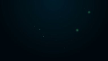 Parlayan neon çizgili ev siyah arka planda izole edilmiş koruma simgesi altında. Ev ve kalkan. Koruma, güvenlik, güvenlik, koruma, savunma konsepti. 4K Video hareketli grafik canlandırması