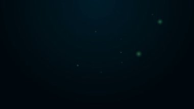 Siyah arkaplanda ev simgesi izole edilmiş parlak neon çizgi haritası işaretçisi. Ev konumu belirleyici sembol. 4K Video hareketli grafik canlandırması