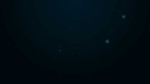 Linha de néon brilhante ícone Lifebuoy isolado no fundo preto. Símbolo do cinto de salvação. Animação gráfica em movimento de vídeo 4K — Vídeo de Stock