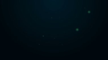 Siyah arka planda kalp şekli ikonu olan parlak neon çizgili ev. Aşk ev sembolü. Aile, emlak ve gayrimenkul. 4K Video hareketli grafik canlandırması