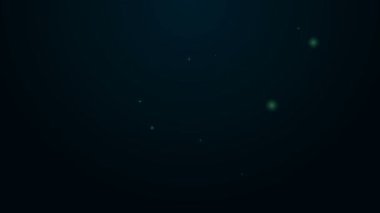 Siyah arkaplanda anahtar simgesi olan parlak neon hattı House. Ev anahtarının konsepti. 4K Video hareketli grafik canlandırması