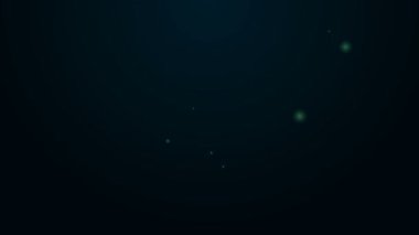 Parlak neon hattı Para madeni para. Siyah arka planda yüzde ikon izole. Nakit bankacılık tabelası. 4K Video hareketli grafik canlandırması