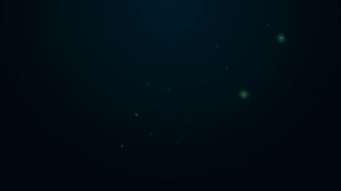 Parlak neon hattı parası ve siyah arka planda izole edilmiş avro sembolü ikonu. Bankacılık işareti. Para sembolü. 4K Video hareketli grafik canlandırması