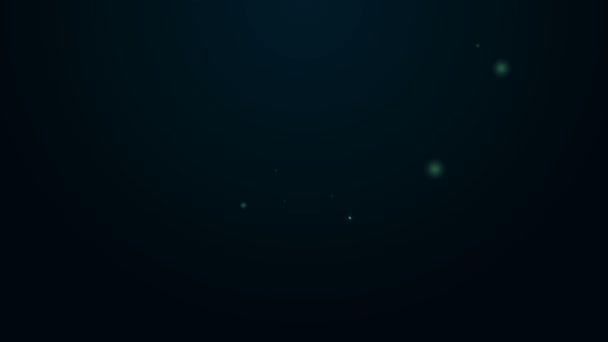 Zářící neonová čára Převodovka s ikonou procenta izolované na černém pozadí. Grafická animace pohybu videa 4K