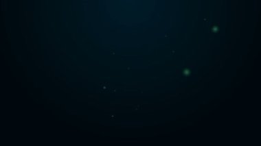 Parlak neon hattı parası ve siyah arka planda izole edilmiş dolar sembolü simgesi. Bankacılık işareti. Para sembolü. 4K Video hareketli grafik canlandırması