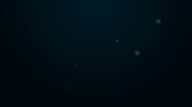 Parlayan neon hattı Finans belgesi simgesi siyah arkaplanda izole edildi. Fatura ya da fatura konsepti için kağıt banka belgesi. 4K Video hareketli grafik canlandırması