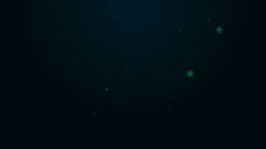 Parlak neon hattı parası ve siyah arka planda izole edilmiş dolar sembolü simgesi. Bankacılık işareti. Para sembolü. 4K Video hareketli grafik canlandırması