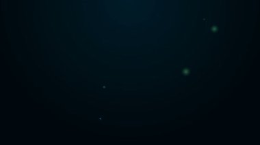 Parlayan neon çizgisi Müzik notası, ton simgesi siyah arkaplanda izole. 4K Video hareketli grafik canlandırması