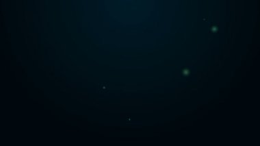 Parlayan neon çizgisi Kettlebell simgesi siyah arkaplanda izole edildi. Spor malzemeleri. 4K Video hareketli grafik canlandırması